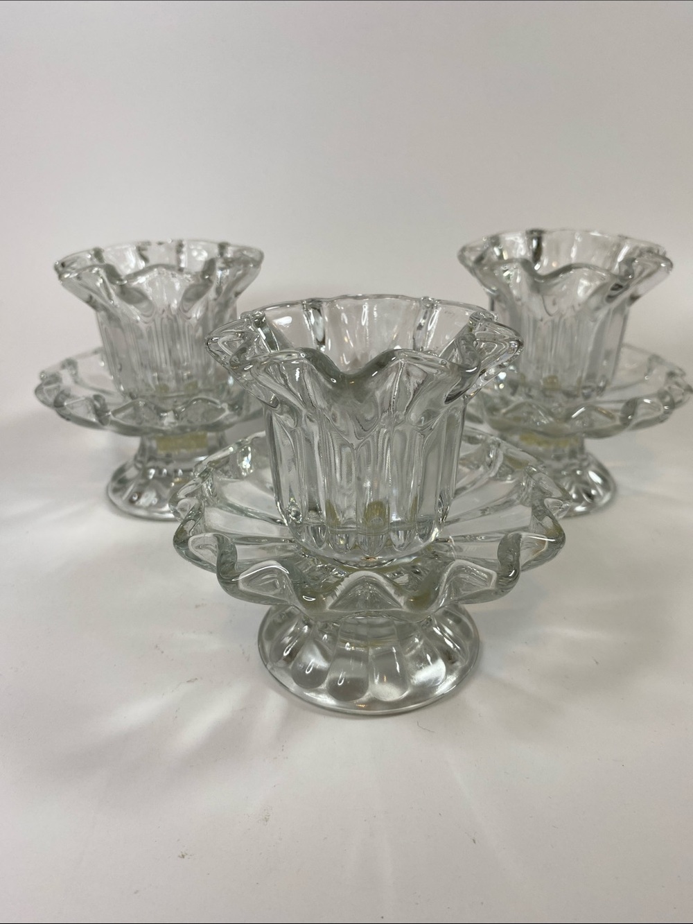 Vintage Partylite Chantilly Ruffled Candle Holders